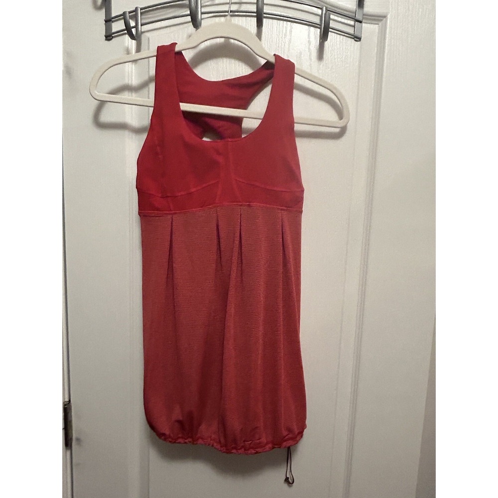 Lululemon Shirt Womens 6 Red Run Your Heart Out Racerback Tank Built In Bra Top